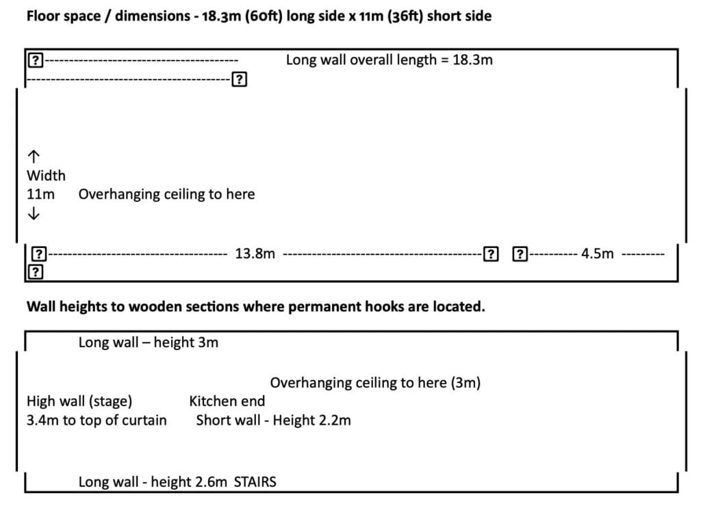 Layout of Whiston Village Hall